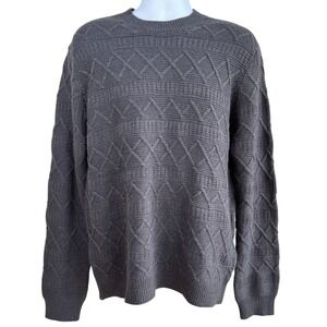 Only and Sons Mens Sweater Sz XL Gray Textured Knit Crewneck Pullover Minimalist